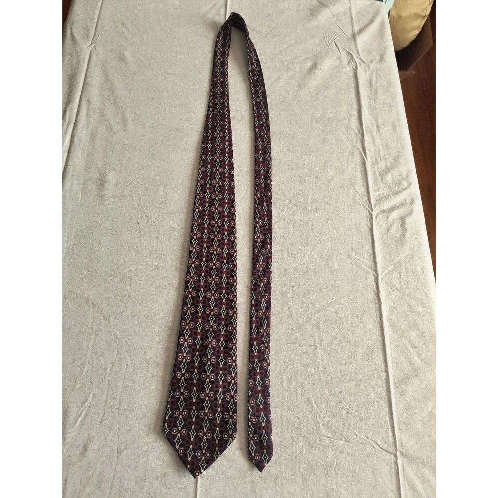 mallory church tie Mens Tall 100% Silk Vintage USA Very Good Condition